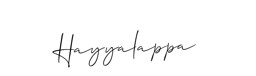 Use a signature maker to create a handwritten signature online. With this signature software, you can design (Allison_Script) your own signature for name Hayyalappa. Hayyalappa signature style 2 images and pictures png