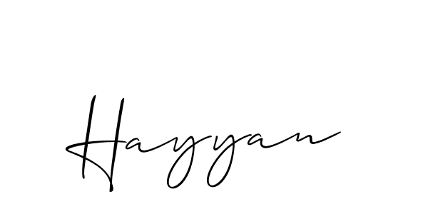 How to make Hayyan name signature. Use Allison_Script style for creating short signs online. This is the latest handwritten sign. Hayyan signature style 2 images and pictures png