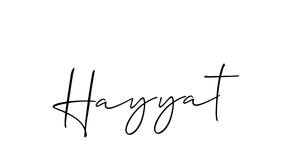 if you are searching for the best signature style for your name Hayyat. so please give up your signature search. here we have designed multiple signature styles  using Allison_Script. Hayyat signature style 2 images and pictures png