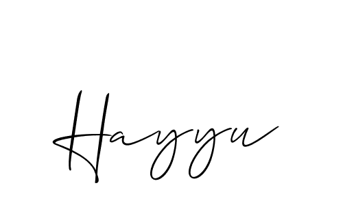 Also You can easily find your signature by using the search form. We will create Hayyu name handwritten signature images for you free of cost using Allison_Script sign style. Hayyu signature style 2 images and pictures png
