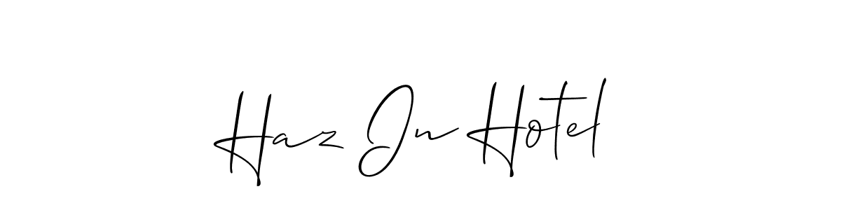 This is the best signature style for the Haz In Hotel name. Also you like these signature font (Allison_Script). Mix name signature. Haz In Hotel signature style 2 images and pictures png