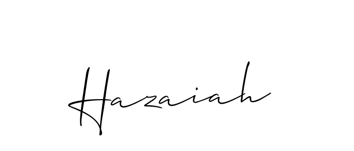 Also You can easily find your signature by using the search form. We will create Hazaiah name handwritten signature images for you free of cost using Allison_Script sign style. Hazaiah signature style 2 images and pictures png