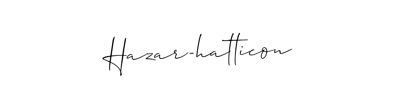 It looks lik you need a new signature style for name Hazar-hatticon. Design unique handwritten (Allison_Script) signature with our free signature maker in just a few clicks. Hazar-hatticon signature style 2 images and pictures png