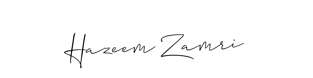Design your own signature with our free online signature maker. With this signature software, you can create a handwritten (Allison_Script) signature for name Hazeem Zamri. Hazeem Zamri signature style 2 images and pictures png