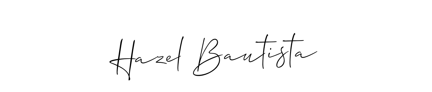 How to make Hazel Bautista name signature. Use Allison_Script style for creating short signs online. This is the latest handwritten sign. Hazel Bautista signature style 2 images and pictures png