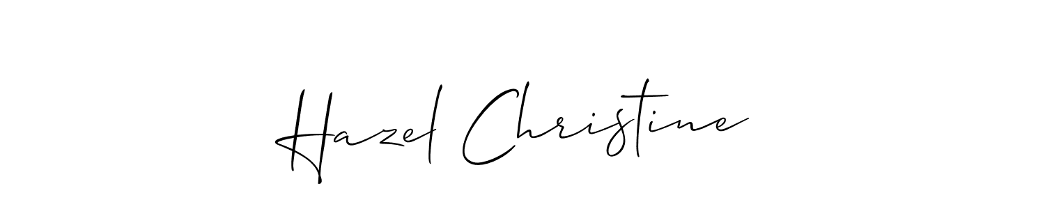 Use a signature maker to create a handwritten signature online. With this signature software, you can design (Allison_Script) your own signature for name Hazel Christine. Hazel Christine signature style 2 images and pictures png