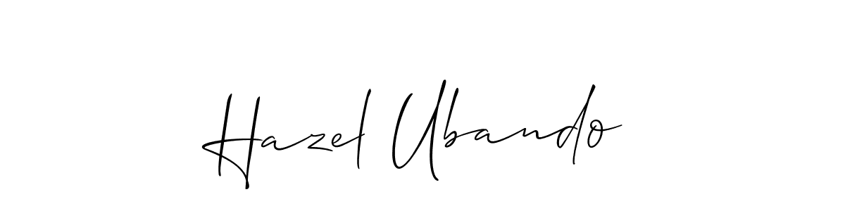 You should practise on your own different ways (Allison_Script) to write your name (Hazel Ubando) in signature. don't let someone else do it for you. Hazel Ubando signature style 2 images and pictures png