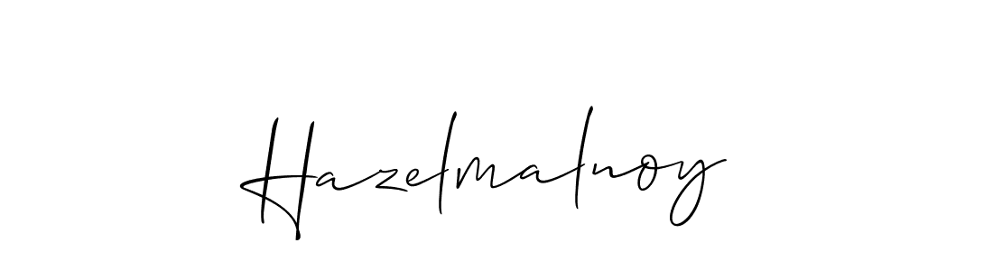 Use a signature maker to create a handwritten signature online. With this signature software, you can design (Allison_Script) your own signature for name Hazelmalnoy. Hazelmalnoy signature style 2 images and pictures png