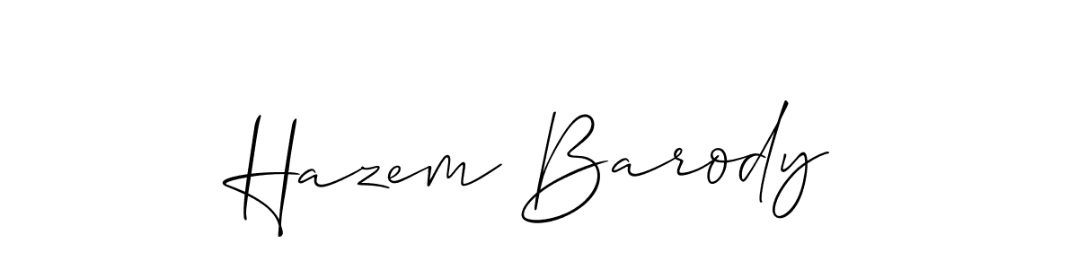 Also we have Hazem Barody name is the best signature style. Create professional handwritten signature collection using Allison_Script autograph style. Hazem Barody signature style 2 images and pictures png