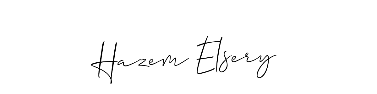 How to make Hazem Elsery name signature. Use Allison_Script style for creating short signs online. This is the latest handwritten sign. Hazem Elsery signature style 2 images and pictures png