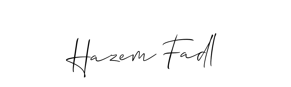 if you are searching for the best signature style for your name Hazem Fadl. so please give up your signature search. here we have designed multiple signature styles  using Allison_Script. Hazem Fadl signature style 2 images and pictures png