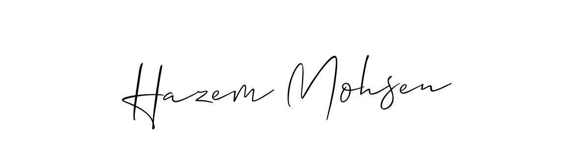 Also we have Hazem Mohsen name is the best signature style. Create professional handwritten signature collection using Allison_Script autograph style. Hazem Mohsen signature style 2 images and pictures png