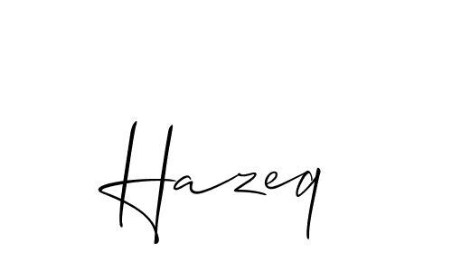 You should practise on your own different ways (Allison_Script) to write your name (Hazeq) in signature. don't let someone else do it for you. Hazeq signature style 2 images and pictures png