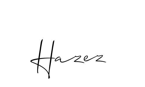 Use a signature maker to create a handwritten signature online. With this signature software, you can design (Allison_Script) your own signature for name Hazez. Hazez signature style 2 images and pictures png