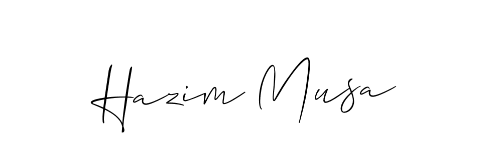 You should practise on your own different ways (Allison_Script) to write your name (Hazim Musa) in signature. don't let someone else do it for you. Hazim Musa signature style 2 images and pictures png