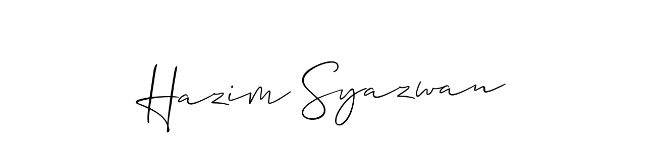 Design your own signature with our free online signature maker. With this signature software, you can create a handwritten (Allison_Script) signature for name Hazim Syazwan. Hazim Syazwan signature style 2 images and pictures png