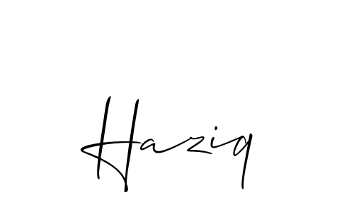 Make a beautiful signature design for name Haziq. Use this online signature maker to create a handwritten signature for free. Haziq signature style 2 images and pictures png