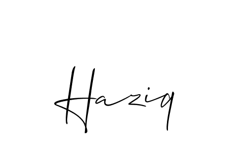 Make a beautiful signature design for name Haziq. Use this online signature maker to create a handwritten signature for free. Haziq signature style 2 images and pictures png