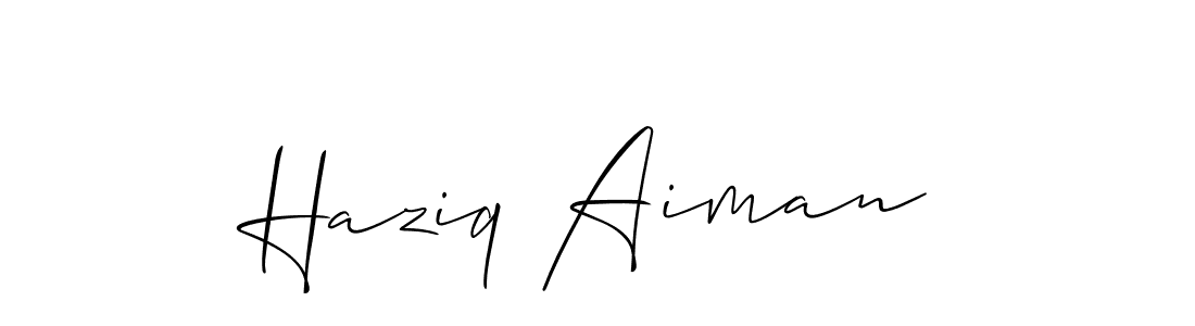 Make a short Haziq Aiman signature style. Manage your documents anywhere anytime using Allison_Script. Create and add eSignatures, submit forms, share and send files easily. Haziq Aiman signature style 2 images and pictures png