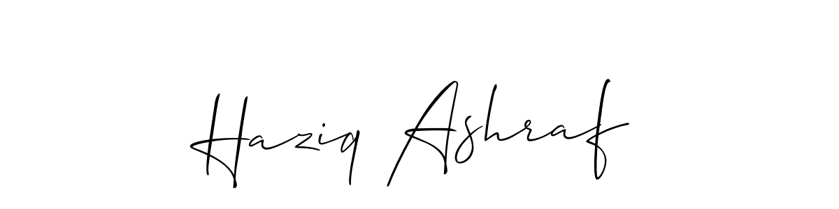 Create a beautiful signature design for name Haziq Ashraf. With this signature (Allison_Script) fonts, you can make a handwritten signature for free. Haziq Ashraf signature style 2 images and pictures png