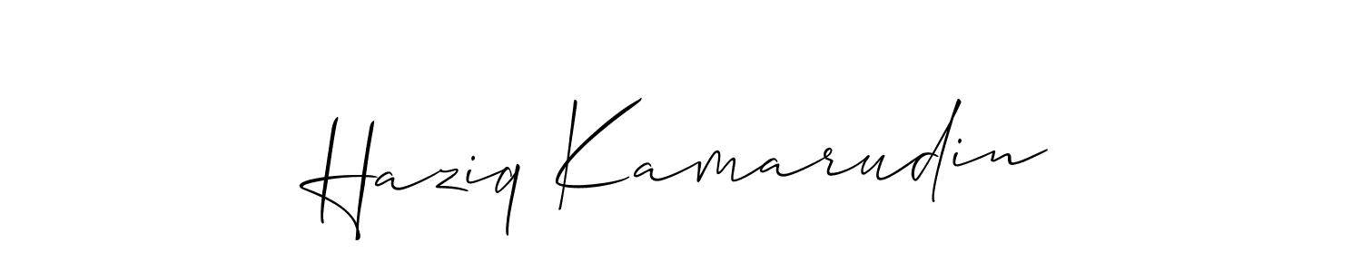 Similarly Allison_Script is the best handwritten signature design. Signature creator online .You can use it as an online autograph creator for name Haziq Kamarudin. Haziq Kamarudin signature style 2 images and pictures png