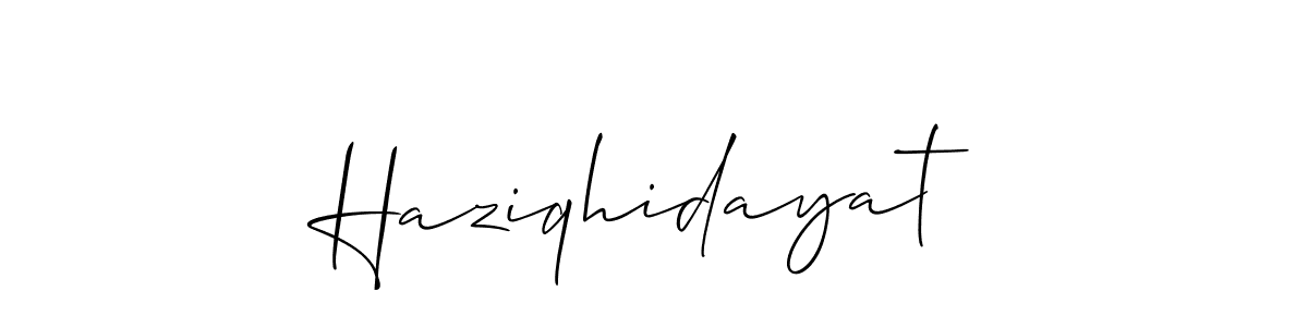 How to make Haziqhidayat name signature. Use Allison_Script style for creating short signs online. This is the latest handwritten sign. Haziqhidayat signature style 2 images and pictures png