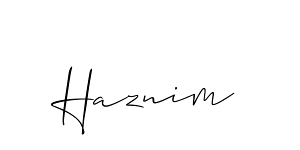 You should practise on your own different ways (Allison_Script) to write your name (Haznim) in signature. don't let someone else do it for you. Haznim signature style 2 images and pictures png