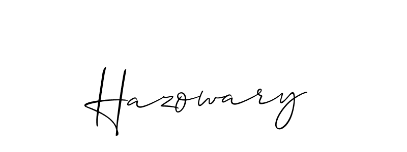 Similarly Allison_Script is the best handwritten signature design. Signature creator online .You can use it as an online autograph creator for name Hazowary. Hazowary signature style 2 images and pictures png