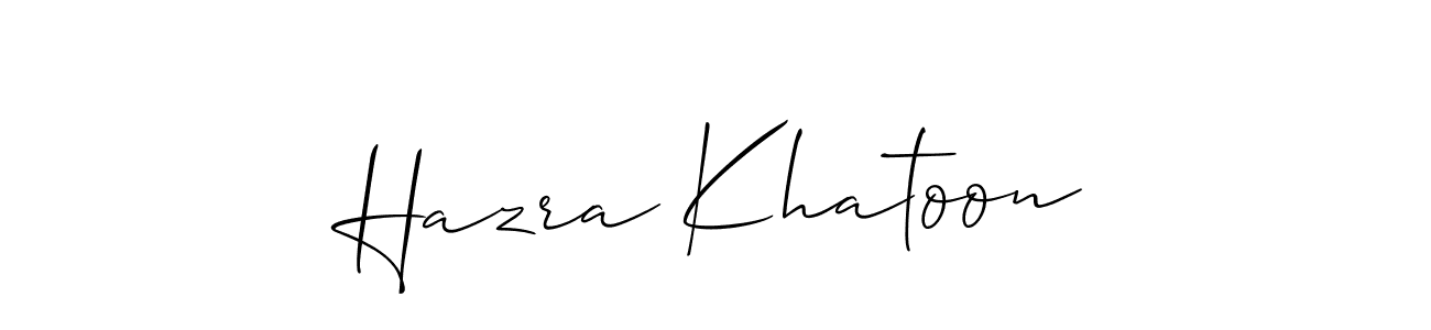 How to make Hazra Khatoon signature? Allison_Script is a professional autograph style. Create handwritten signature for Hazra Khatoon name. Hazra Khatoon signature style 2 images and pictures png