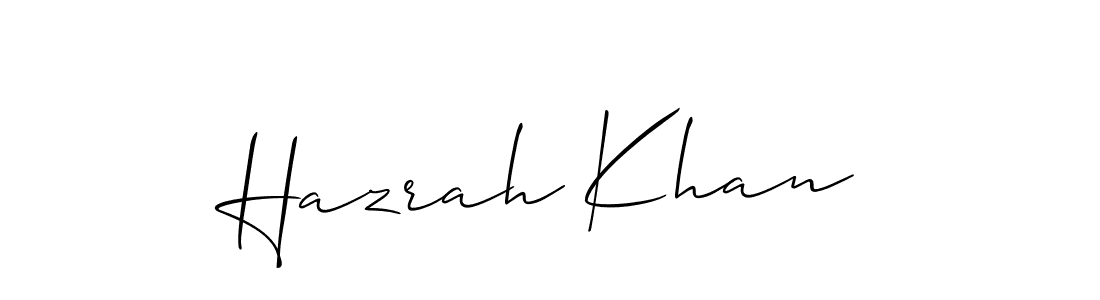 How to make Hazrah Khan name signature. Use Allison_Script style for creating short signs online. This is the latest handwritten sign. Hazrah Khan signature style 2 images and pictures png