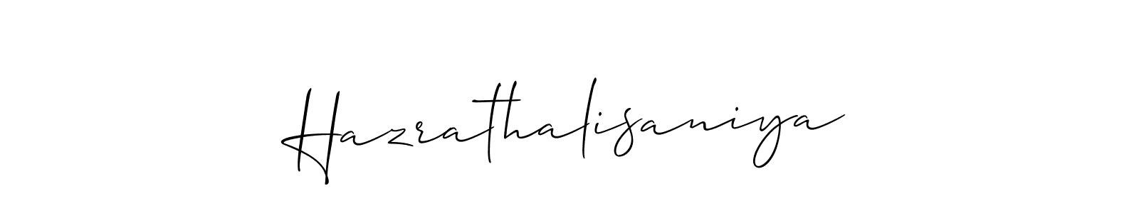 How to make Hazrathalisaniya signature? Allison_Script is a professional autograph style. Create handwritten signature for Hazrathalisaniya name. Hazrathalisaniya signature style 2 images and pictures png