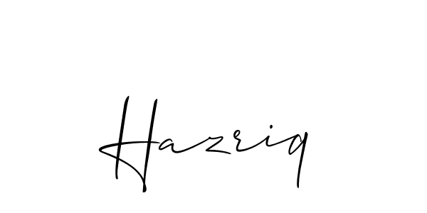 Also we have Hazriq name is the best signature style. Create professional handwritten signature collection using Allison_Script autograph style. Hazriq signature style 2 images and pictures png