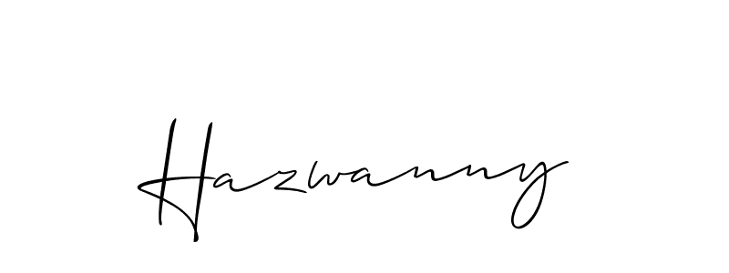 Create a beautiful signature design for name Hazwanny. With this signature (Allison_Script) fonts, you can make a handwritten signature for free. Hazwanny signature style 2 images and pictures png