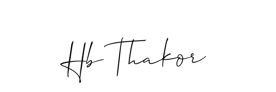 How to make Hb Thakor name signature. Use Allison_Script style for creating short signs online. This is the latest handwritten sign. Hb Thakor signature style 2 images and pictures png