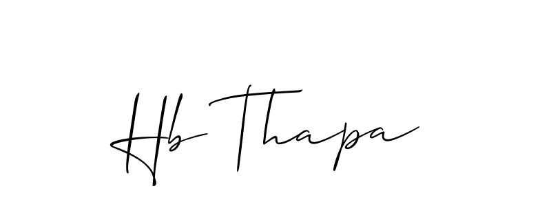 How to make Hb Thapa signature? Allison_Script is a professional autograph style. Create handwritten signature for Hb Thapa name. Hb Thapa signature style 2 images and pictures png