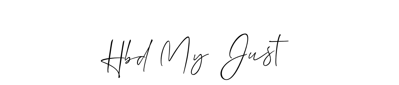 The best way (Allison_Script) to make a short signature is to pick only two or three words in your name. The name Hbd My  Just  include a total of six letters. For converting this name. Hbd My  Just  signature style 2 images and pictures png