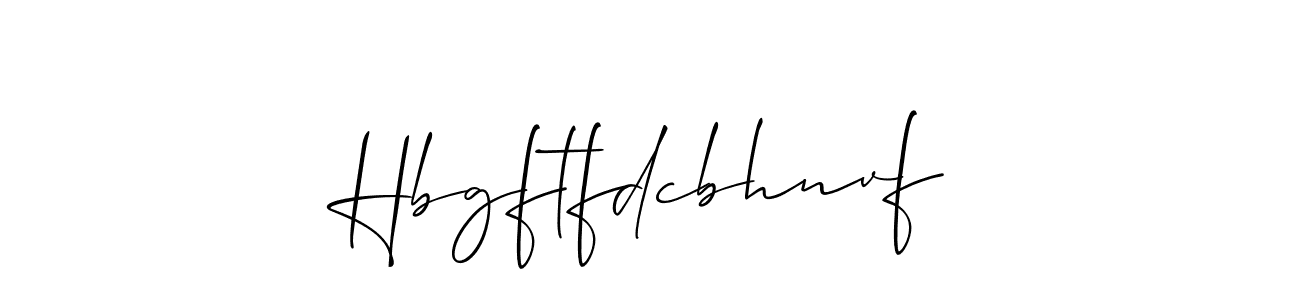 The best way (Allison_Script) to make a short signature is to pick only two or three words in your name. The name Hbgftfdcbhnvf include a total of six letters. For converting this name. Hbgftfdcbhnvf signature style 2 images and pictures png