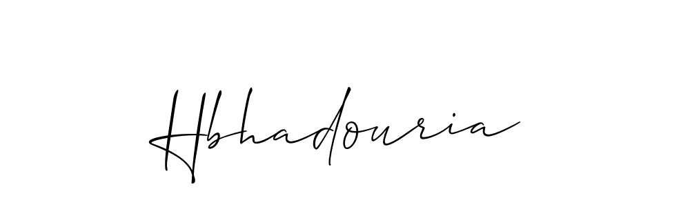 How to make Hbhadouria name signature. Use Allison_Script style for creating short signs online. This is the latest handwritten sign. Hbhadouria signature style 2 images and pictures png