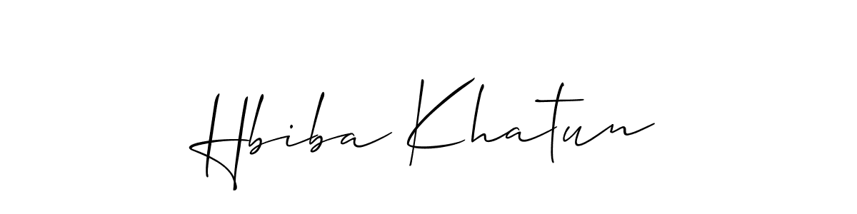 Create a beautiful signature design for name Hbiba Khatun. With this signature (Allison_Script) fonts, you can make a handwritten signature for free. Hbiba Khatun signature style 2 images and pictures png