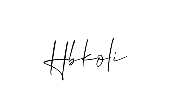 Make a beautiful signature design for name Hbkoli. With this signature (Allison_Script) style, you can create a handwritten signature for free. Hbkoli signature style 2 images and pictures png