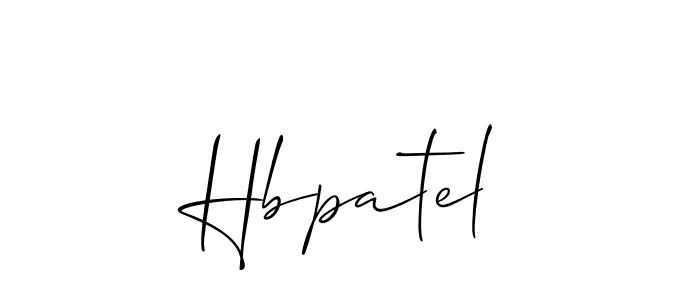 Use a signature maker to create a handwritten signature online. With this signature software, you can design (Allison_Script) your own signature for name Hbpatel. Hbpatel signature style 2 images and pictures png