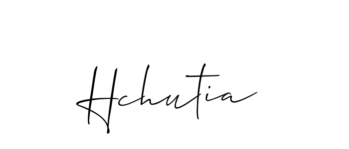 The best way (Allison_Script) to make a short signature is to pick only two or three words in your name. The name Hchutia include a total of six letters. For converting this name. Hchutia signature style 2 images and pictures png