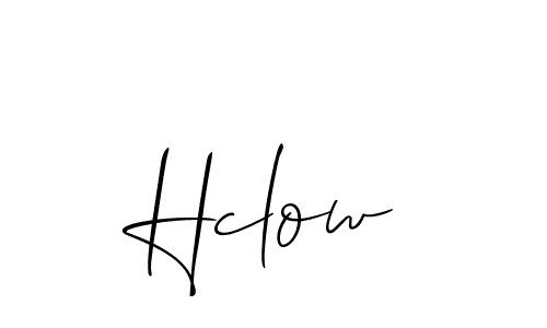 How to make Hclow name signature. Use Allison_Script style for creating short signs online. This is the latest handwritten sign. Hclow signature style 2 images and pictures png