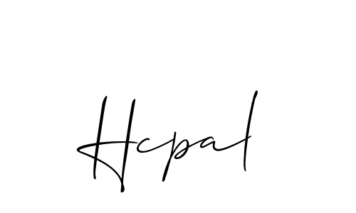 It looks lik you need a new signature style for name Hcpal. Design unique handwritten (Allison_Script) signature with our free signature maker in just a few clicks. Hcpal signature style 2 images and pictures png