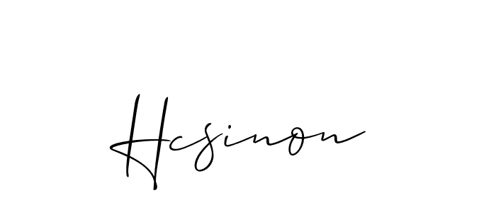 Use a signature maker to create a handwritten signature online. With this signature software, you can design (Allison_Script) your own signature for name Hcsinon. Hcsinon signature style 2 images and pictures png