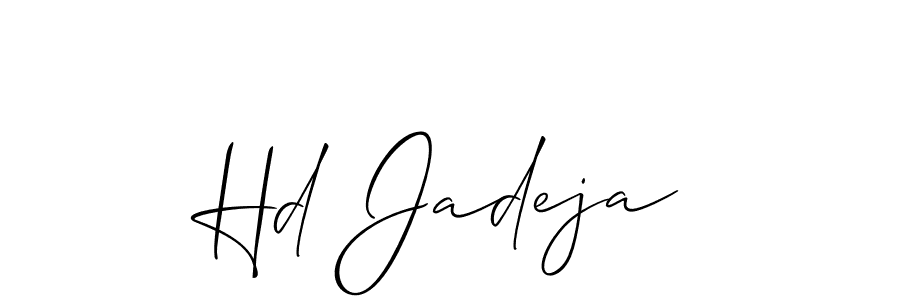if you are searching for the best signature style for your name Hd Jadeja. so please give up your signature search. here we have designed multiple signature styles  using Allison_Script. Hd Jadeja signature style 2 images and pictures png