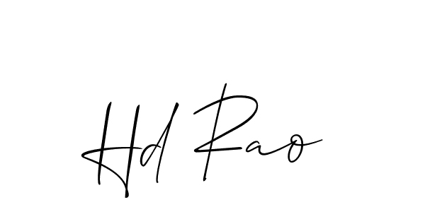 The best way (Allison_Script) to make a short signature is to pick only two or three words in your name. The name Hd Rao include a total of six letters. For converting this name. Hd Rao signature style 2 images and pictures png