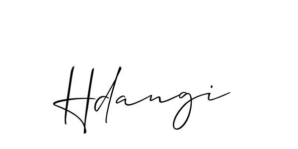 Use a signature maker to create a handwritten signature online. With this signature software, you can design (Allison_Script) your own signature for name Hdangi. Hdangi signature style 2 images and pictures png