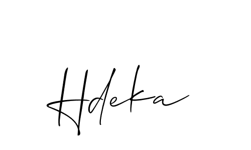 How to make Hdeka signature? Allison_Script is a professional autograph style. Create handwritten signature for Hdeka name. Hdeka signature style 2 images and pictures png