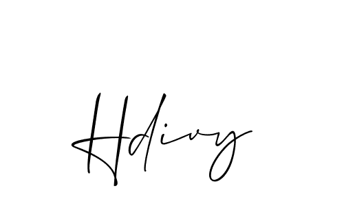 How to Draw Hdivy signature style? Allison_Script is a latest design signature styles for name Hdivy. Hdivy signature style 2 images and pictures png